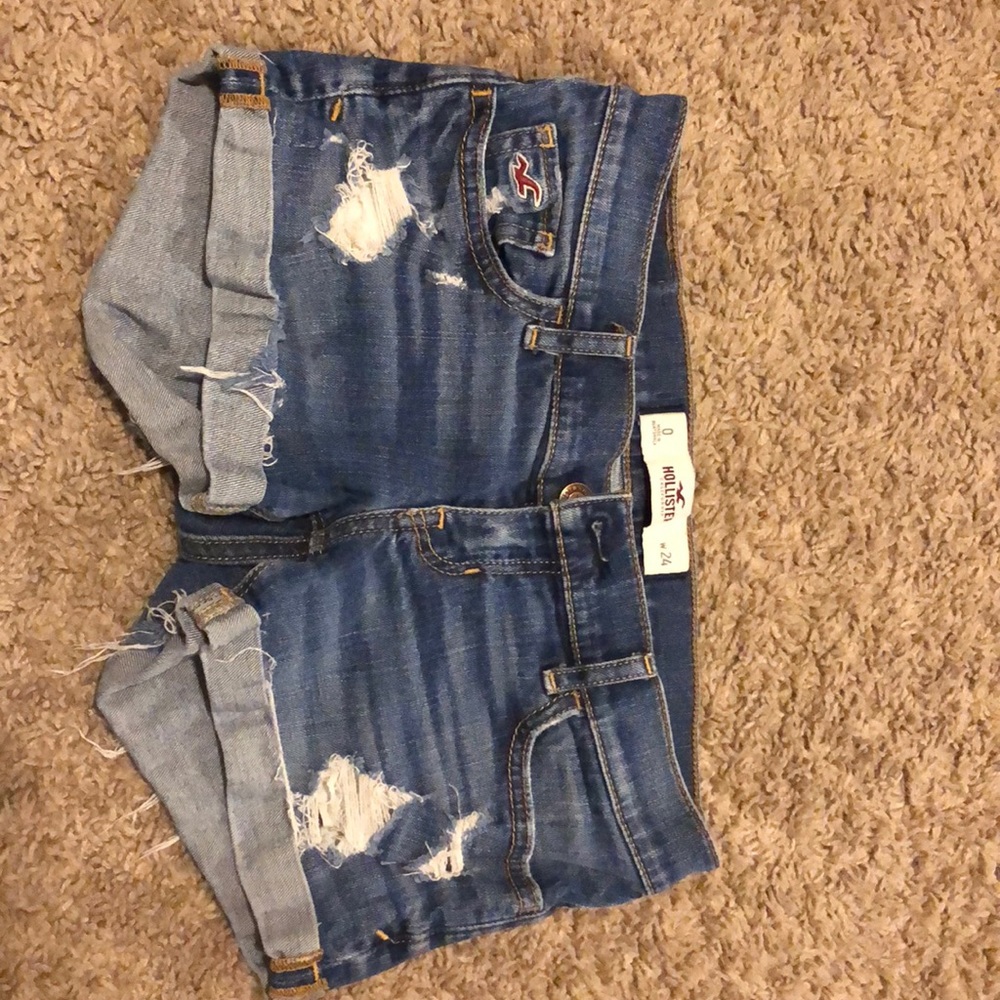 Distressed Hollister jean shorts
